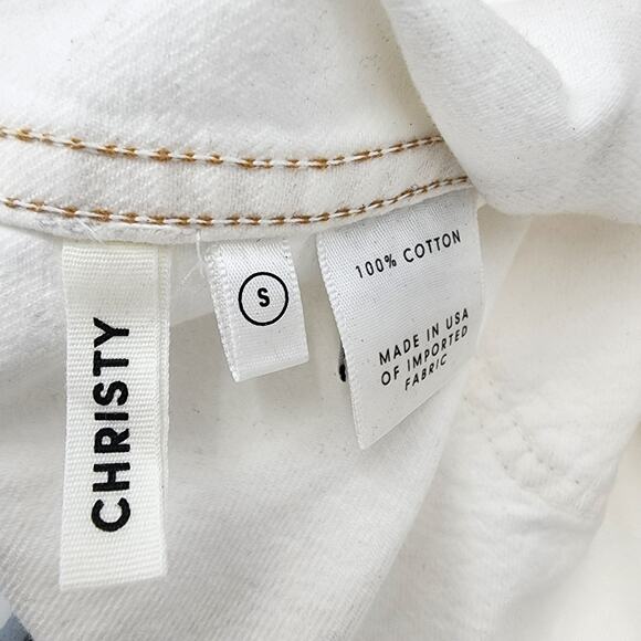 GRLFRND Cotton Denim Button Christy Raw Hem Long Sleeve Shirt Indy Size Small - Picture 4 of 5